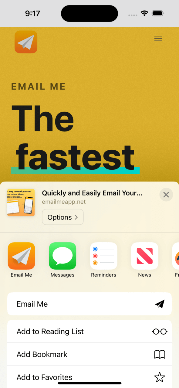 How to Add Email Me App to Your iOS Share Sheet