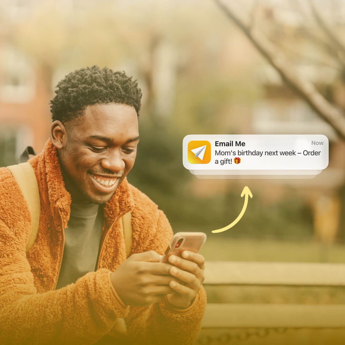 Email Me App voice recording and transcription features for hands-free note-taking and reminder creation without typing